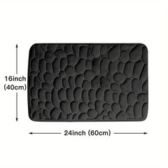 Memory Foam Bath Rug Cobblestone Embossed Non Slip Soft Shower Room
