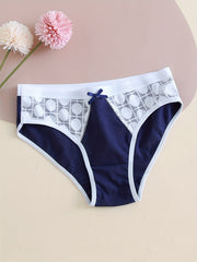 6pcs Lace Seamless Polka Dot Bow Panties Women's Lingerie