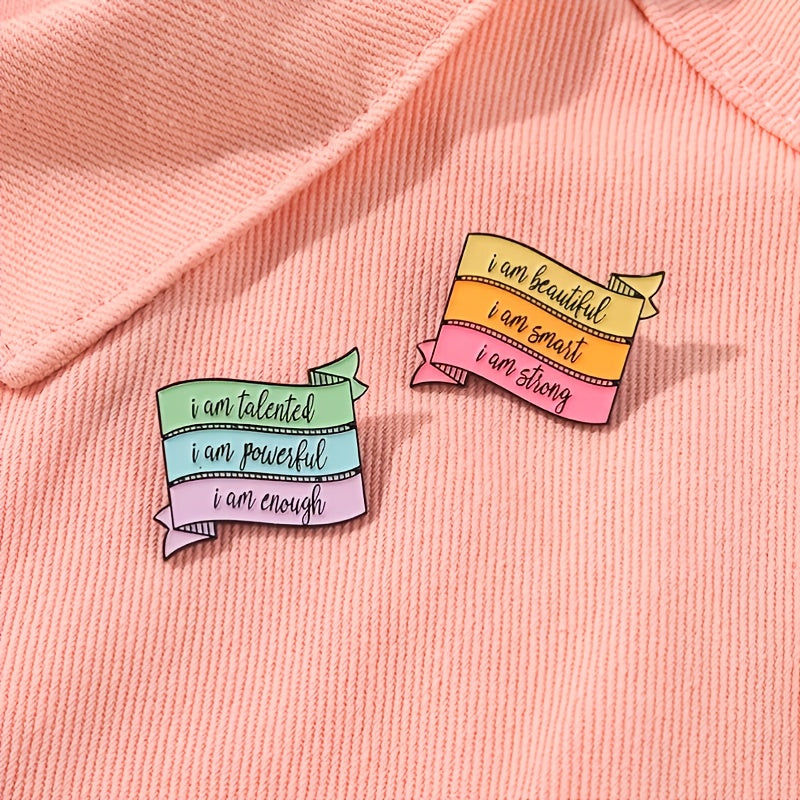 Motivational Message Alloy Pin Brooch Lapel Accessory Gift