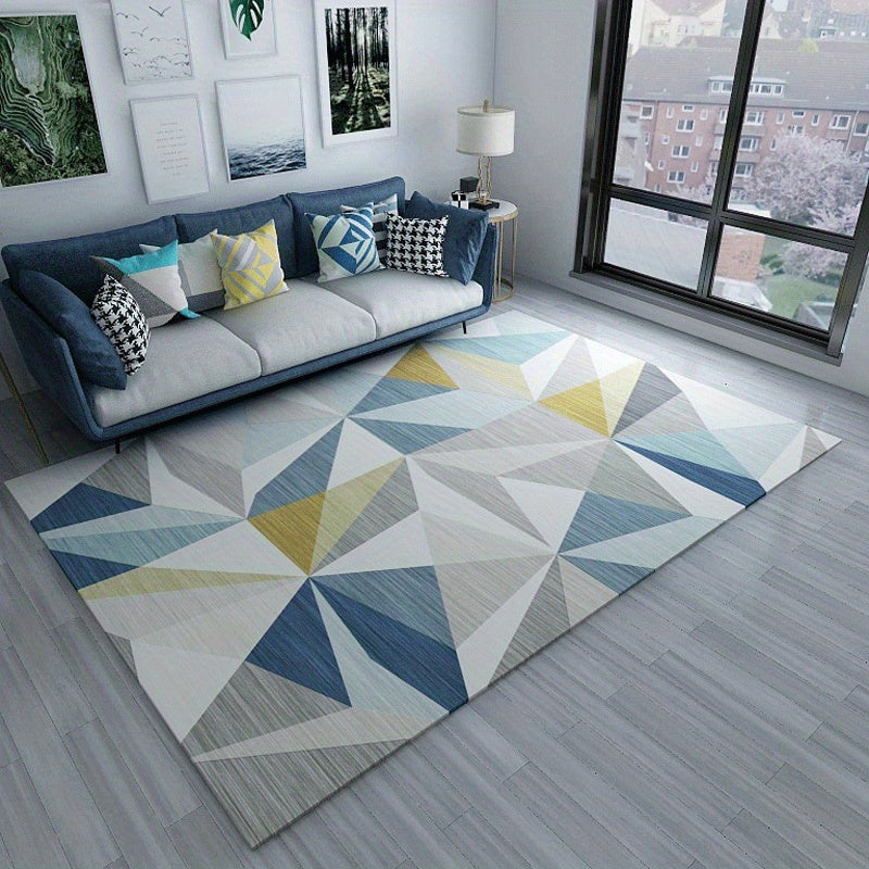 Soft Geometric Area Rug for Living Room, Non-Slip Nordic Carpet