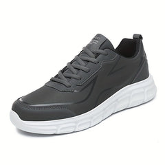 PLUS SIZE Men's Solid Running Shoes Comfy Non Slip Lace Up Sneakers