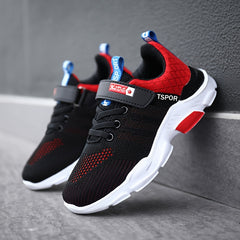 Kids Running Shoes Breathable Hook Loop Athletic Sneakers