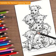 Dogs Coloring Book for Adults & Teens, Relaxation, 22 Pages