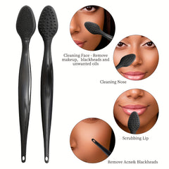 18pcs Silicone Lip Scrub Brush Double Sided Lip Face Exfoliating Scrubber