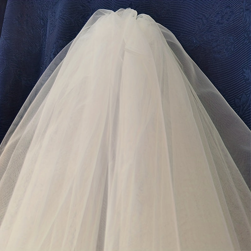 Bride Veil Tulle 2 Layers Veil With Comb Baroque Style Head Piece