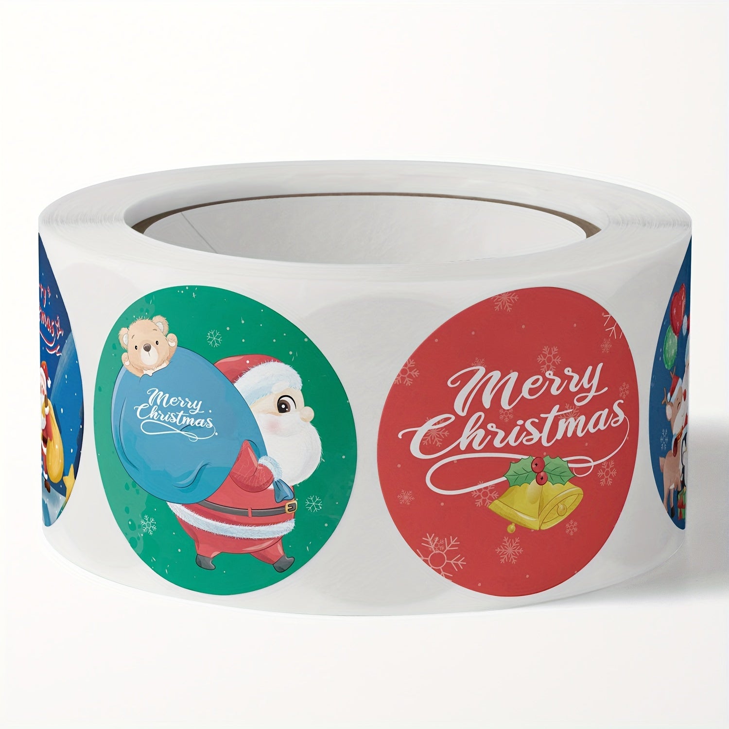 500pcs Christmas Decorative Gift Stickers - 8 Patterns Self-adhesive Labels