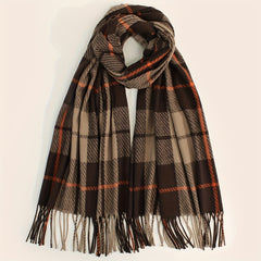 Plaid Warm Scarf Large Winter Shawl Casual Outdoor Wrap for Women