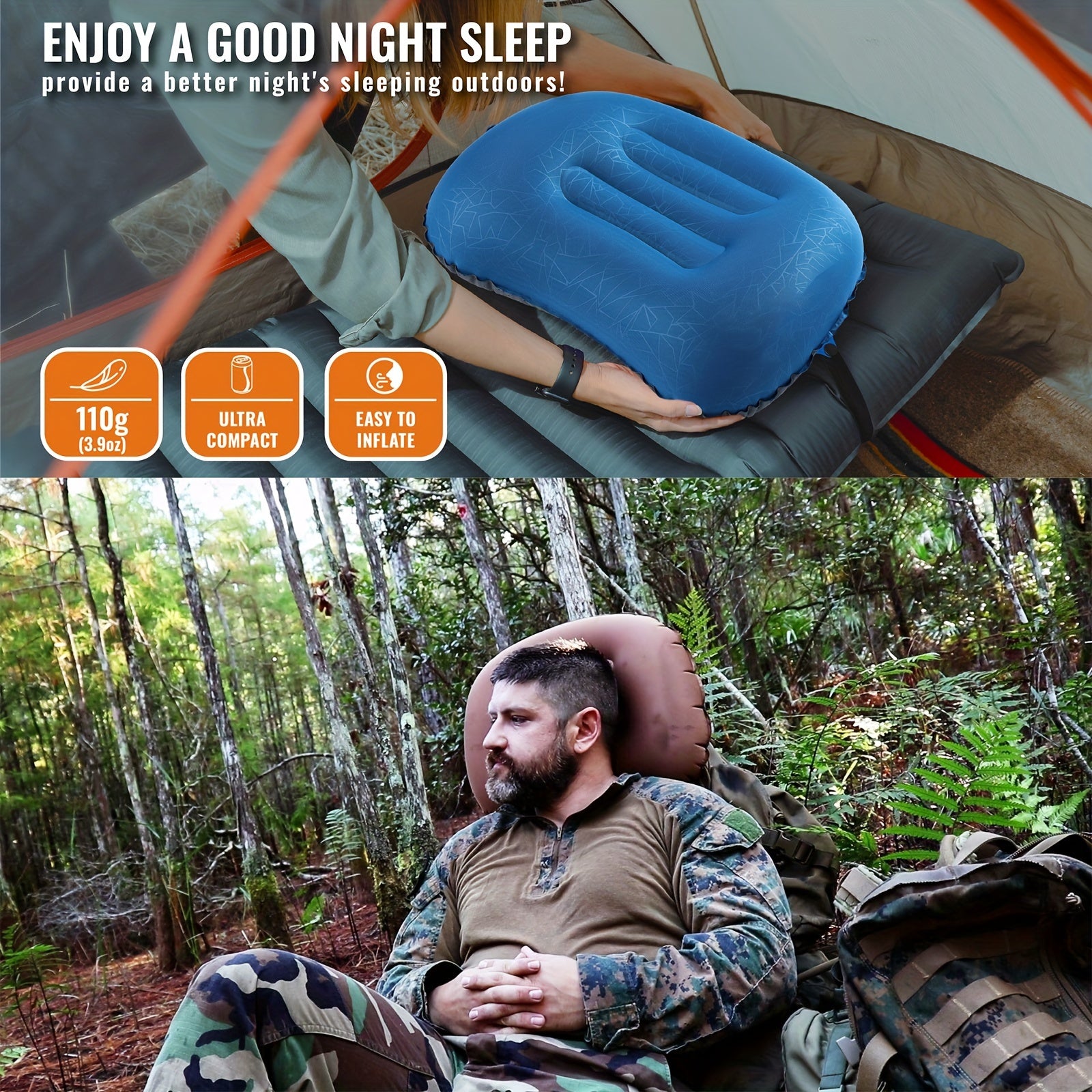Ultralight Inflatable Camping Pillow for Outdoor Travel