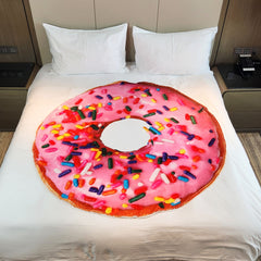 Creative Simulation Donut Digital Printing Blanket Flannel Casual Blanket