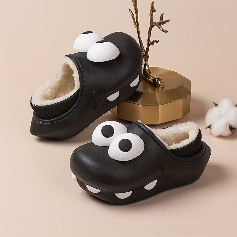 Boys Funny Eyes Cartoon Slides Cozy Slippers For Indoor Outdoor Bedroom
