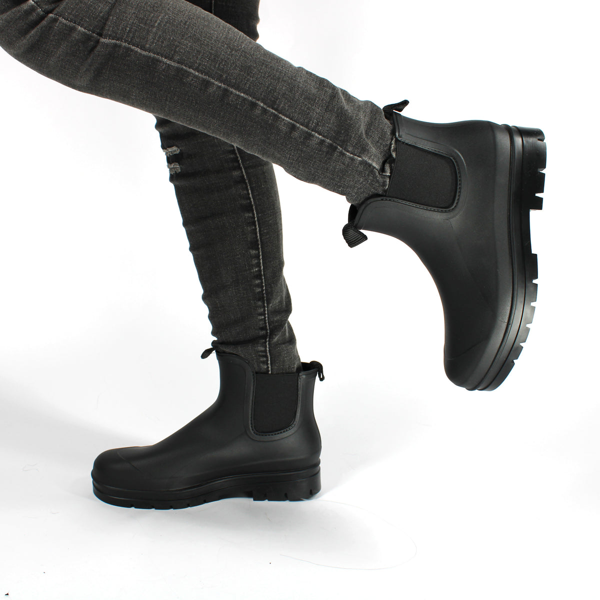 Women's Platform Chelsea Rain Boots Waterproof Outdoor Shoes