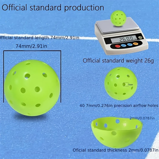4pcs Pickleballs Balls 40 Holes for Training and Entertainment