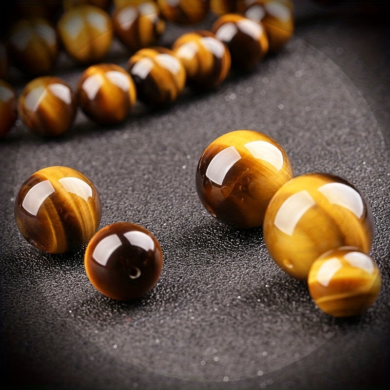 Natural Tiger Eye Beads Brown Smooth Beads Various Sizes DIY Bracelet Necklaces