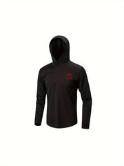 Men's Letter Print Long Sleeve Fitness Hoodie for Spring and Summer