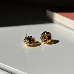 Twist Knotted Stud Earrings Alloy Jewelry for Women & Girls