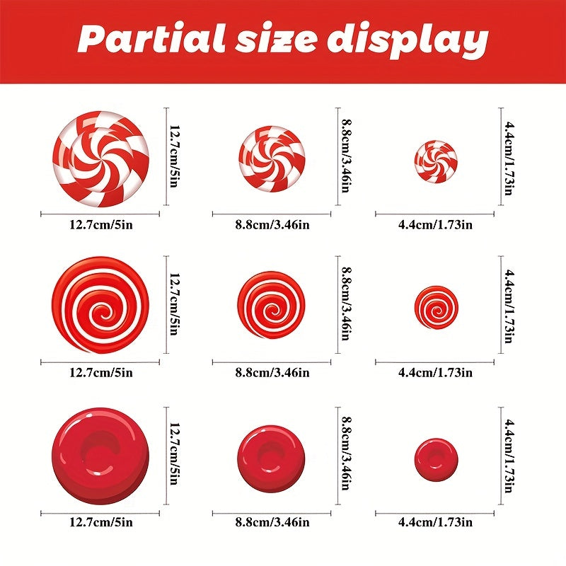 81pcs Christmas Window Stickers Red Candy Static Decorations 19 99 29 72 Cm