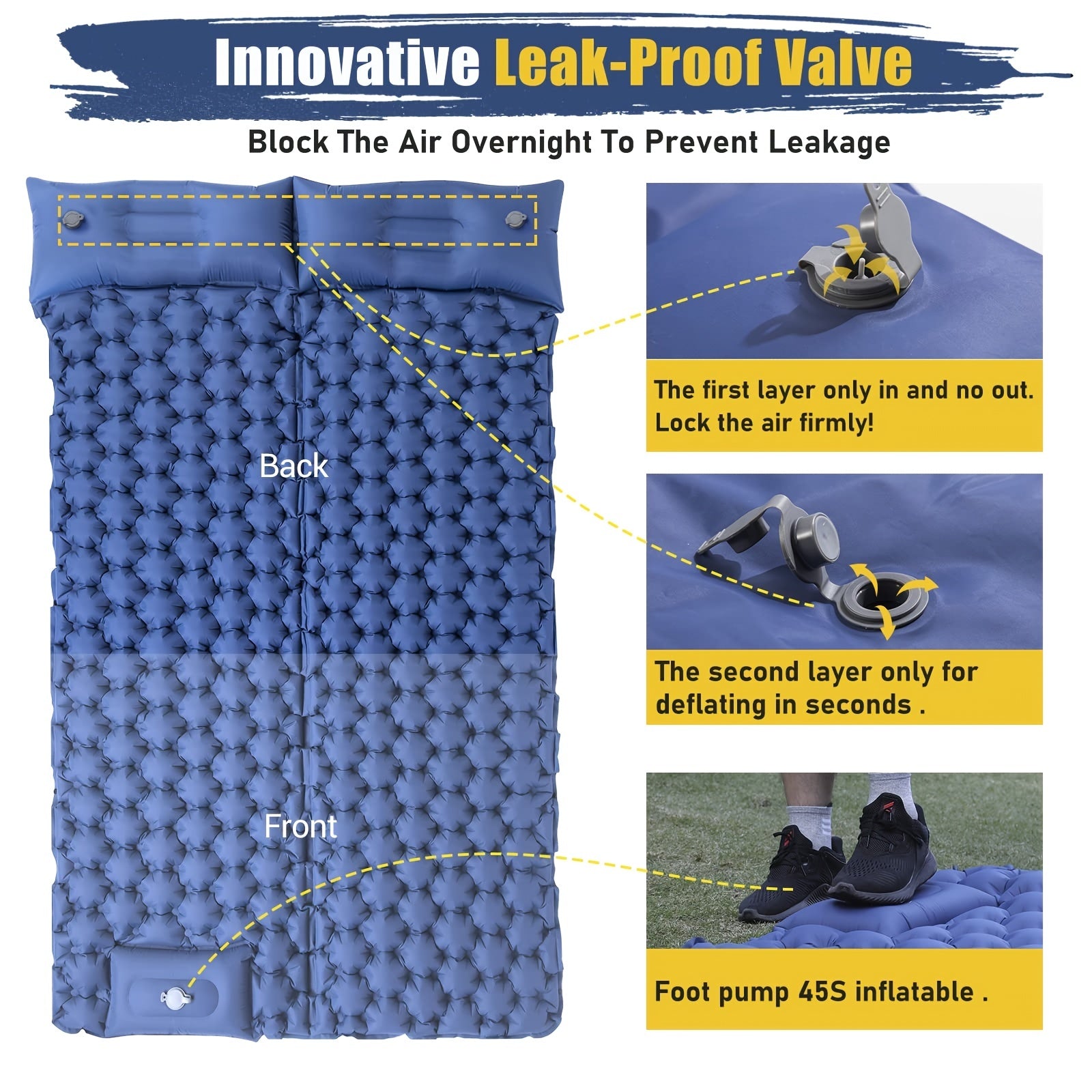 Ultra Light Double Camping Sleeping Pad with Extra Thickness