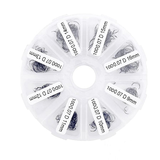 500 Premade Fans Eyelash Extension 10D 12D 0.07 0.05mm C D Curling 9-16mm