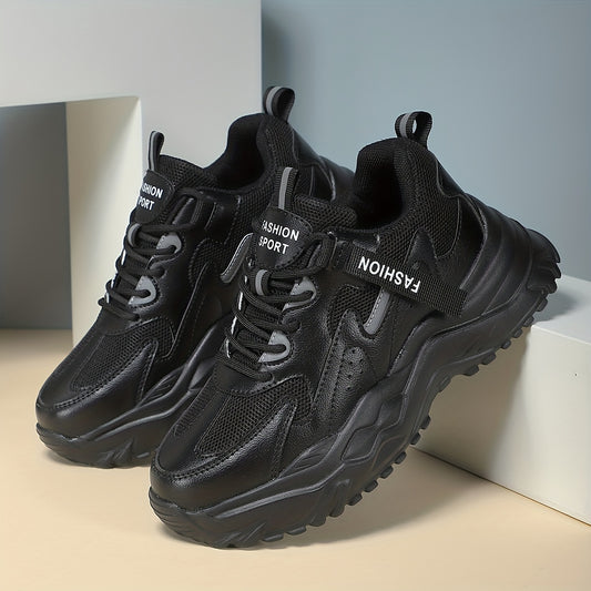 Women's Faux Leather Chunky Sneakers Casual Outdoor Running Shoes
