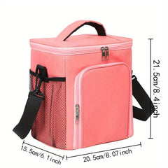 Insulated Lunch Bag with Garland Letters, Large Capacity, Double Deck