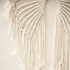 Bohemian Angels Wing Macrame Wall Hanging Tapestry with Long Tassels