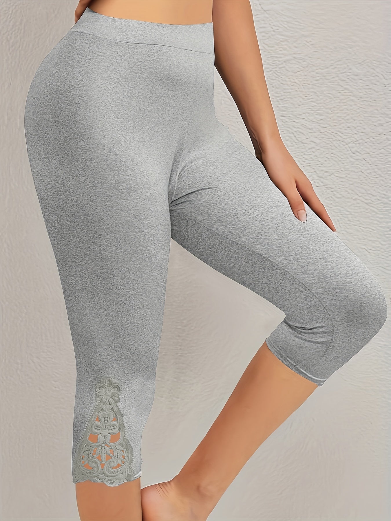 Lace Skinny Capris Leggings for Women