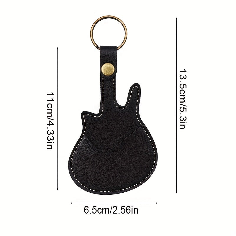 Guitar Shaped Keychain with Pick Case