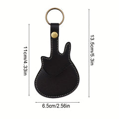 Guitar Shaped Keychain with Pick Case