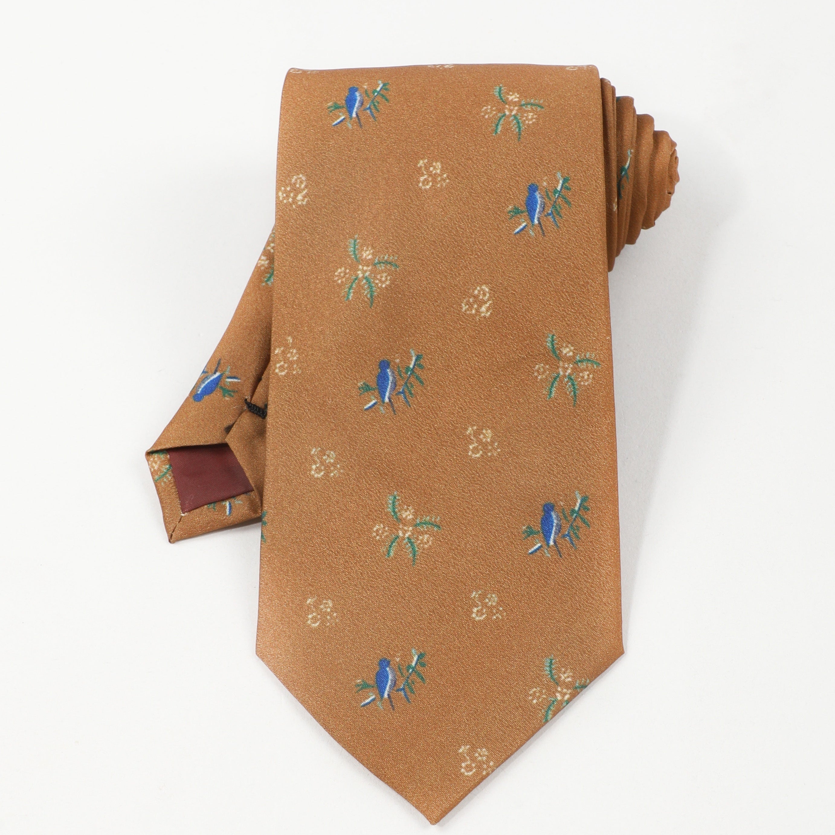 Men's Bird Floral Pattern Necktie - Clothing Decor