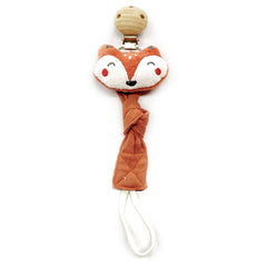 Elephant Pacifier Holder Wooden Clip Baby Teething Toy Cotton Fabric Pacifier Ho