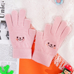 Women's Winter Embroidered Plush Thermal Gloves