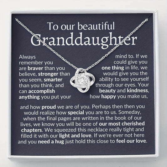 Granddaughter Zircon Flower Pendant Necklace Graduation Christmas Gift