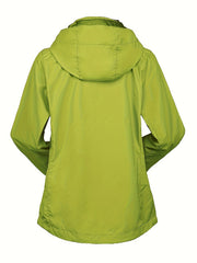 Women's Thermal Hooded Jacket Windproof Softshell Coat for Hiking