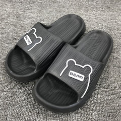 Men's Cartoon Bear Cloud Slides Pillow Slippers Lightweight Non Slip Shoes