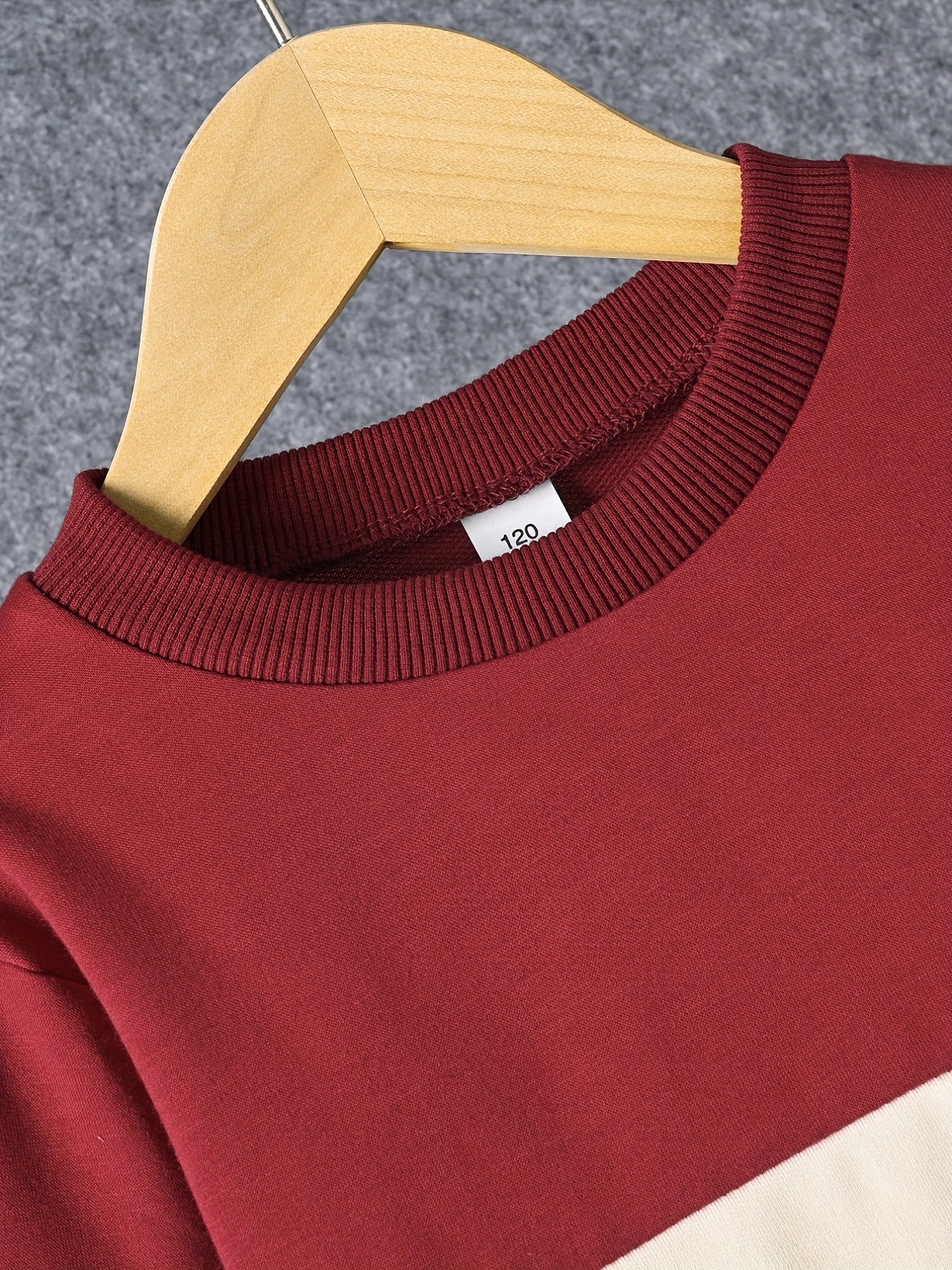 Boys Block Pullover Sweatshirt Long Sleeve Crew Neck Tops