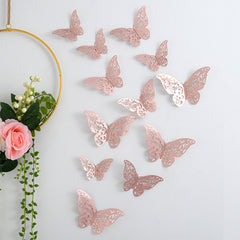 3D Hollow Butterfly Wall Stickers Metal Texture Wall Decor for Living Room