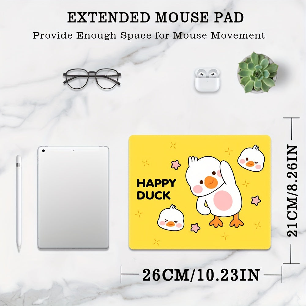 Ducks Mouse Pad Yellow Background Non slip for Home And Office