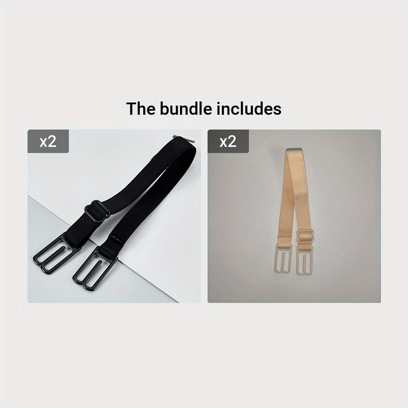 Adjustable Invisible Bra Shoulder Straps Non-slip Buckles for Braless Look