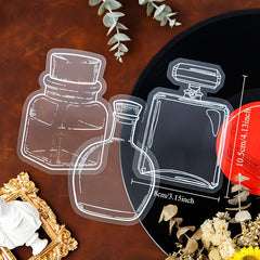 40pcs Glass Bottle Shaped PET Stickers with Floral Designs