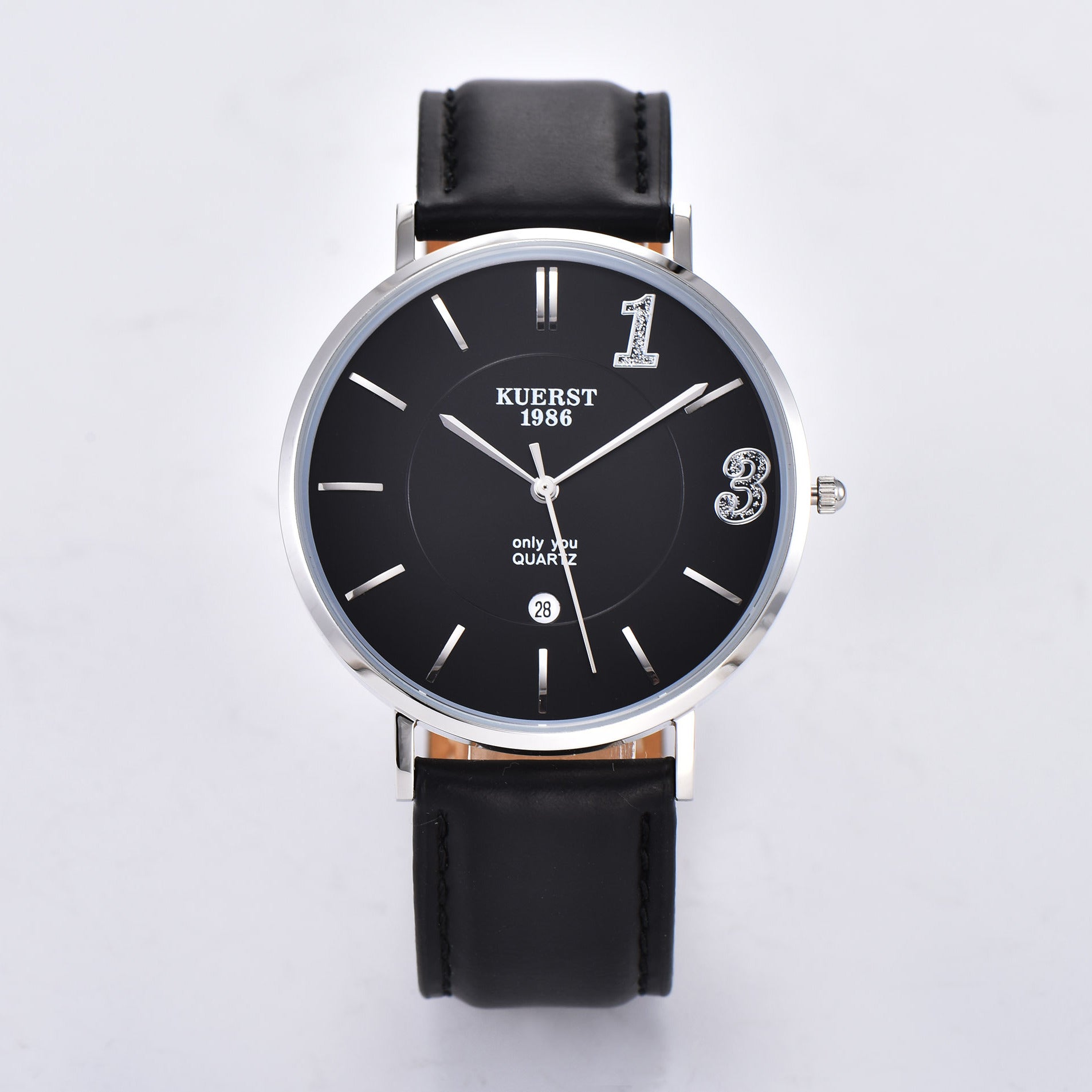 KUERST Ultra Thin Quartz Watch Calendar Romantic Wristwatch Gift