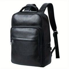Casual Leather Backpack Large Capacity Outdoor Backpack With USB Charging