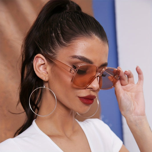 Y2K Large Square Sunglasses Jelly Glasses UV400