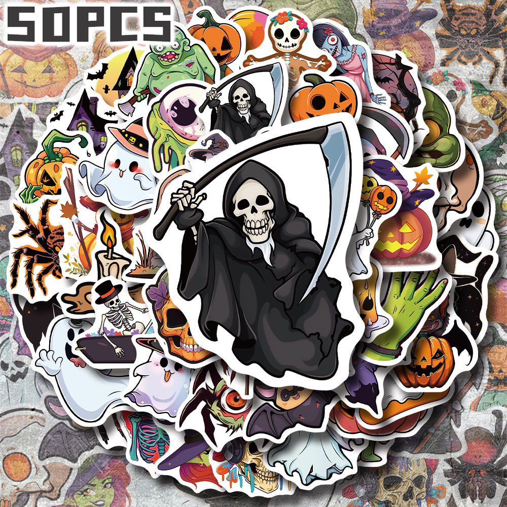 50pcs Halloween Cartoon Stickers YWWBLD PVC Decals for Party Decor & More