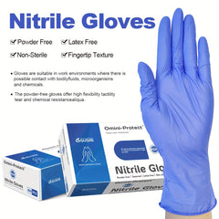 100pcs 4.5mil Nitrile Gloves Latex-Free Food Safe Textured Large Box