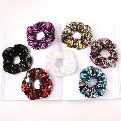 Sequin Hair Tie Scrunchie Ponytail Holder Elastic Hair Rope