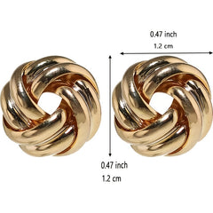 Twist Knotted Stud Earrings Alloy Jewelry for Women & Girls