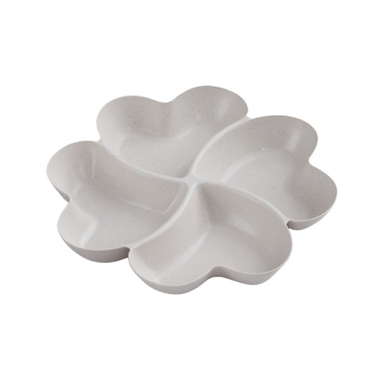 4 Compartment Heart Shaped Serving Dish Tray Unbreakable Chip & Dip Platter