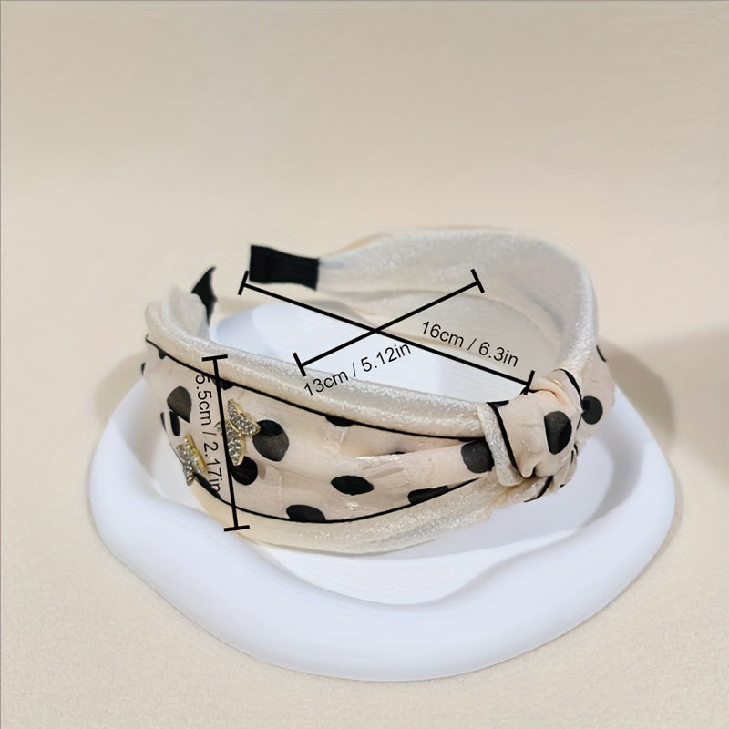Cross Knotted Headband Rhinestone Butterfly Hair Band