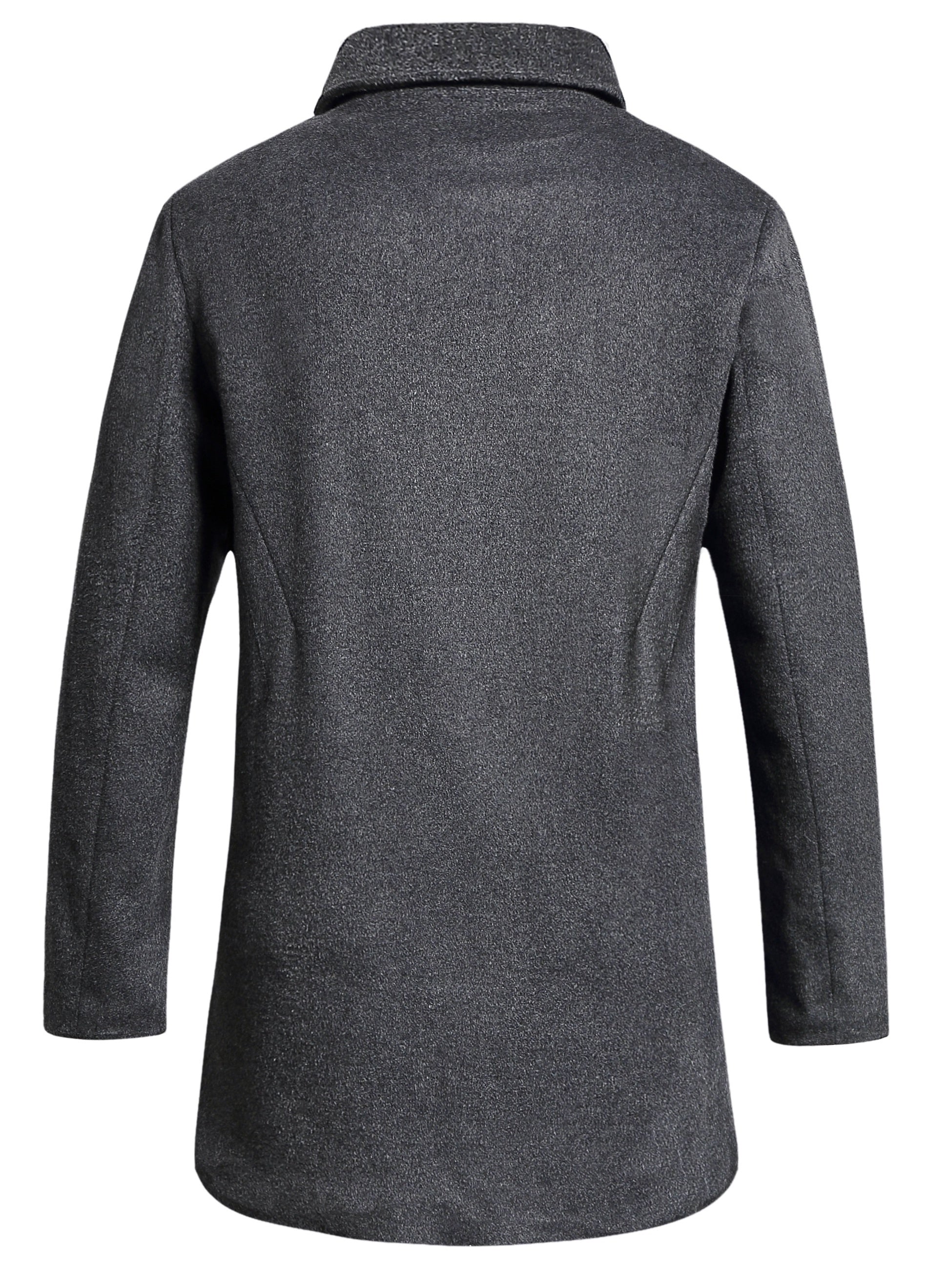 Men's Wool Blend Trench Coat Slim Fit Lapel Overcoat