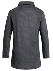 Men's Wool Blend Trench Coat Slim Fit Lapel Overcoat